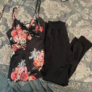 Beautiful floral print tank and leggings